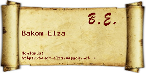 Bakom Elza névjegykártya